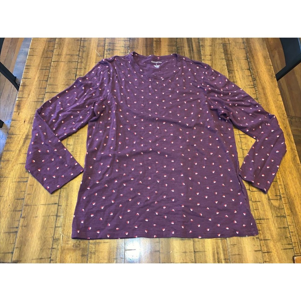 Banana Republic L Tunic Purple Patterned Blouse Top